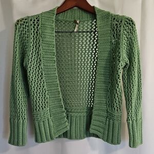 Free People Green Knit Cardigan